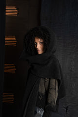 ISABEL BENENATO-HOODED SCARF-GK72F26-BLACK