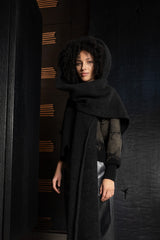ISABEL BENENATO-HOODED SCARF-GK72F26-BLACK