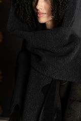 ISABEL BENENATO-HOODED SCARF-GK72F26-BLACK