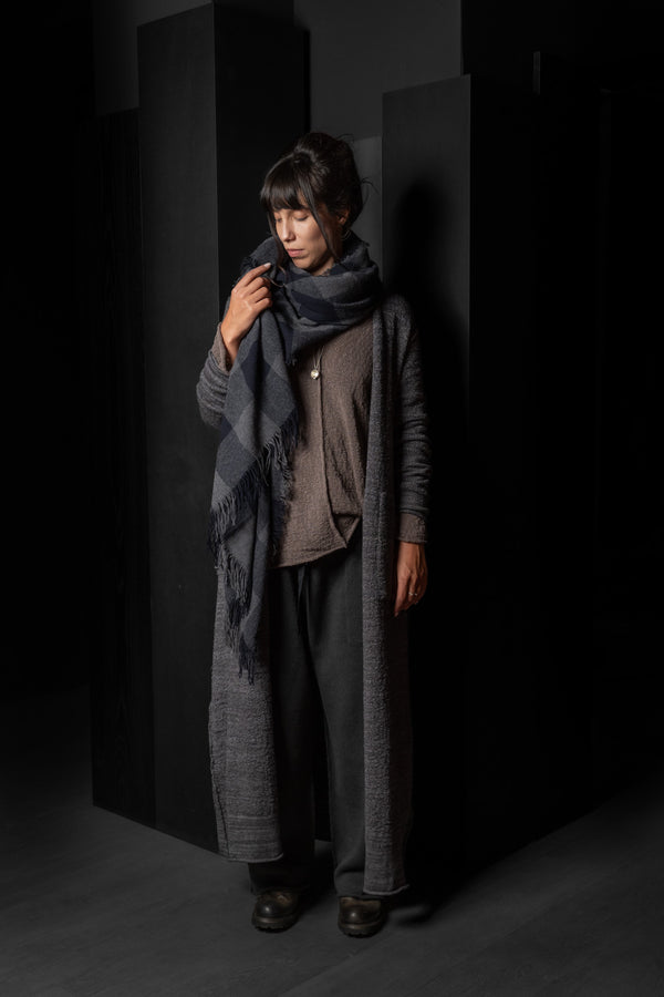 DANIEL ANDRESEN-LONG CARDIGAN-KARAKA-CHARCOAL