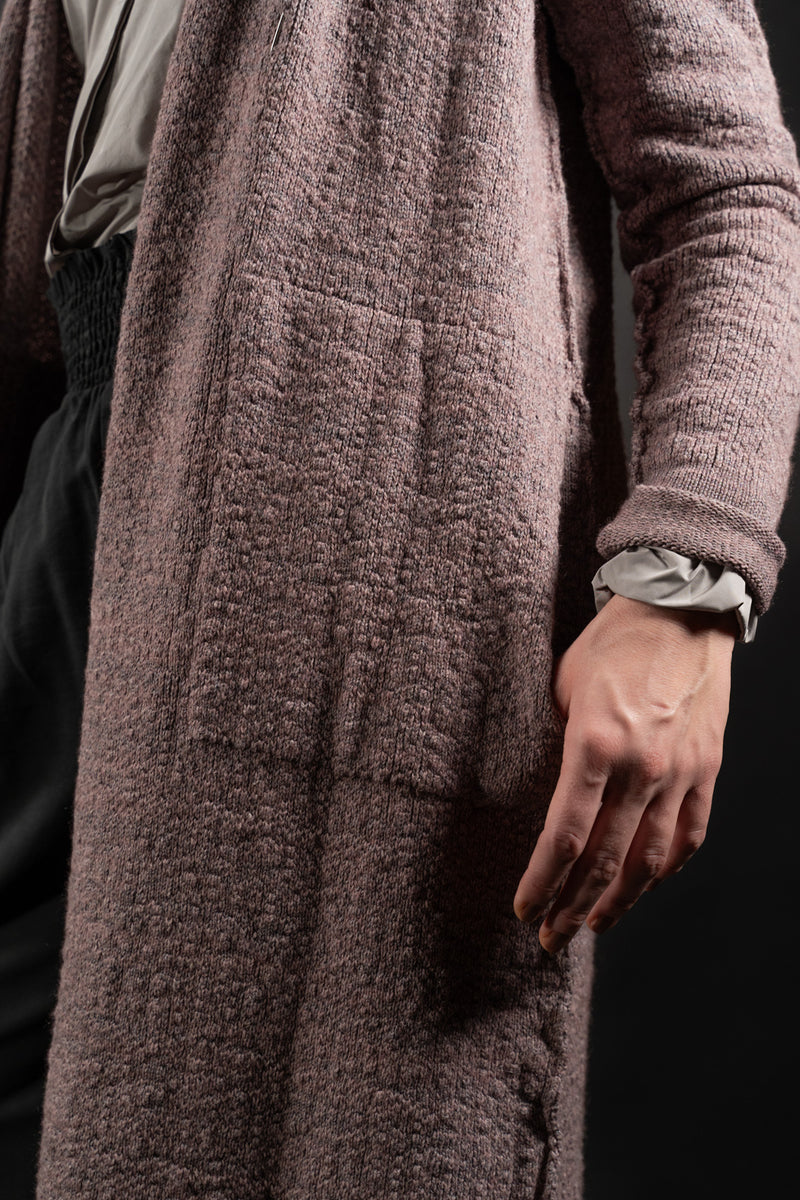 DANIEL ANDRESEN-LONG CARDIGAN-KARAKA-OLD ROSE