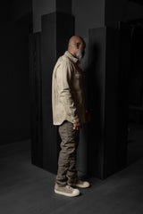 RICK OWENS-DENIM JACKET-OUTERSHIRT-SAND