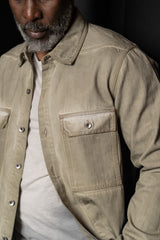 RICK OWENS-DENIM JACKET-OUTERSHIRT-SAND