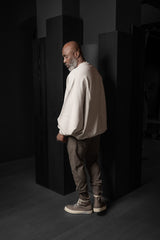 RICK OWENS-KNIT SWEATSHIRT-HUN-FP-MILK WASH