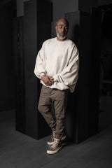 RICK OWENS-KNIT SWEATSHIRT-HUN-FP-MILK WASH