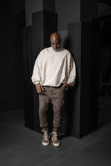 RICK OWENS-KNIT SWEATSHIRT-HUN-FP-MILK WASH
