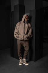 RICK OWENS-KNIT SWEATSHIRT-HUN HOODIE-FP-DUST