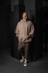 RICK OWENS-KNIT SWEATSHIRT-HUN HOODIE-FP-DUST