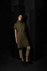 KATHARINA HOVMAN-COLLAR DRESS-261477-OLIVE/FLOWER