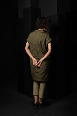 KATHARINA HOVMAN-COLLAR DRESS-261477-OLIVE/FLOWER