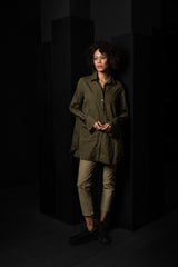 KATHARINA HOVMAN-OVERSIZEHEMD-261453-OLIVE/FLOWER
