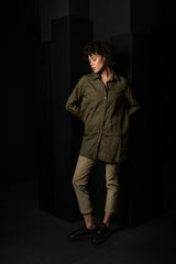 KATHARINA HOVMAN-OVERSIZEHEMD-261453-OLIVE/FLOWER