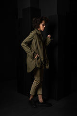 KATHARINA HOVMAN-OVERSIZEHEMD-261453-OLIVE/FLOWER