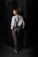 RICK OWENS-PANTS-PRISONER-RIG-DARK DUST