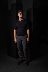 HANNIBAL COLLECTION-TROUSERS-HARRIS 231.-BLUE SHALE
