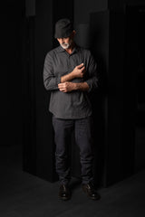 HANNIBAL COLLECTION-SHIRT-JOLLE 153.-ANTHRACITE CRINKLE