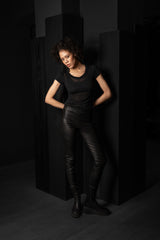 ARMA-LEATHER PANTS-NOS ROCHE-BLACK