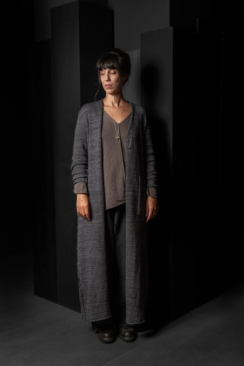 DANIEL ANDRESEN-LONG CARDIGAN-KARAKA-CHARCOAL