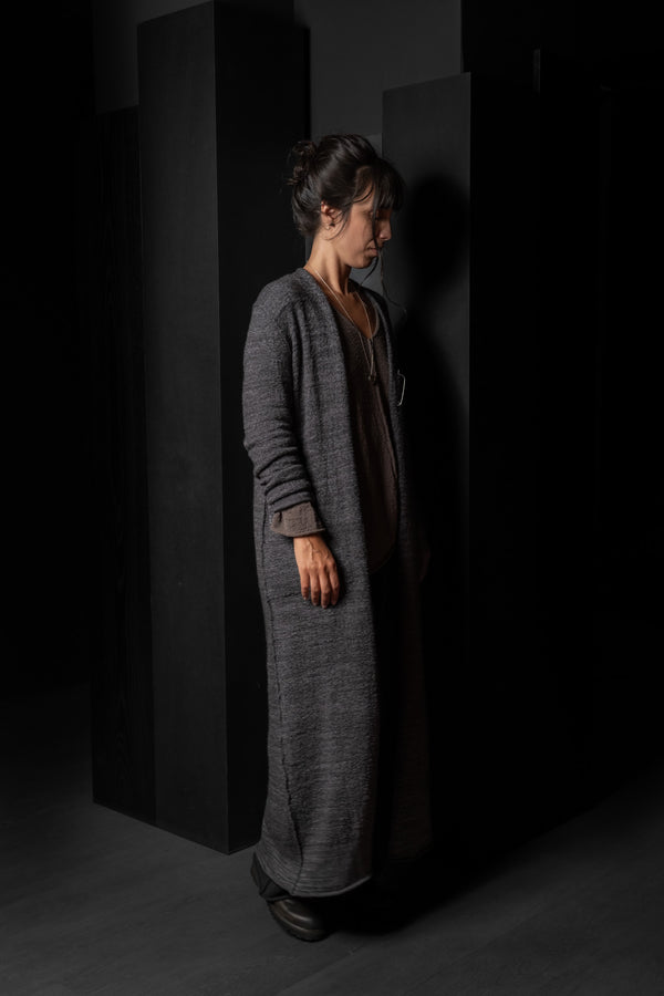 DANIEL ANDRESEN-LONG CARDIGAN-KARAKA-CHARCOAL