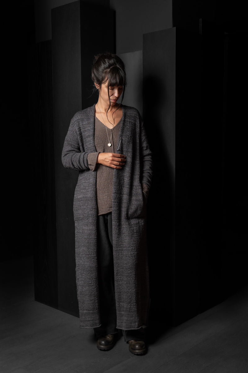 DANIEL ANDRESEN-LONG CARDIGAN-KARAKA-CHARCOAL