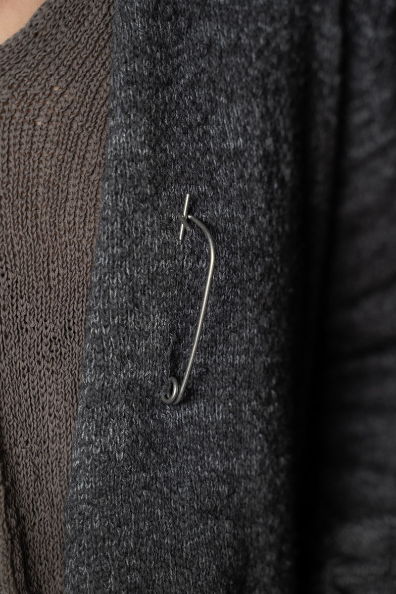 DANIEL ANDRESEN-LONG CARDIGAN-KARAKA-CHARCOAL