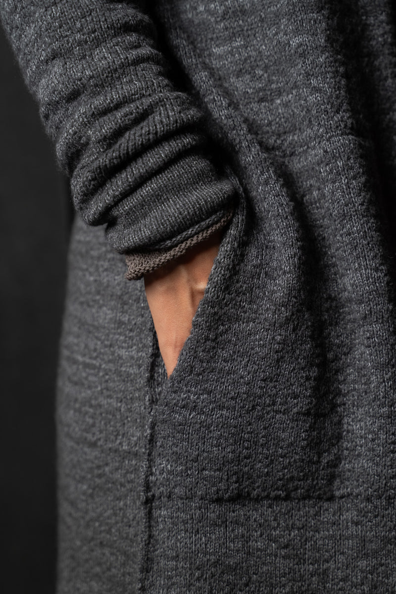 DANIEL ANDRESEN-LONG CARDIGAN-KARAKA-CHARCOAL