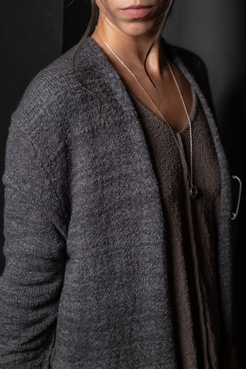 DANIEL ANDRESEN-LONG CARDIGAN-KARAKA-CHARCOAL
