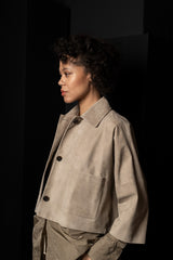 ARMA-LEATHER JACKET-ZHOU-GREY TAUPE