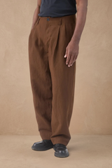 HANNIBAL COLLECTION-TROUSERS-HOMER 222.-CHOCOLATE