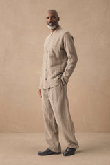 HANNIBAL COLLECTION-TROUSERS-WIKTOR 236.-NUTMEG