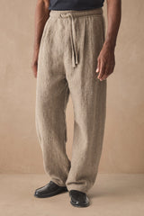 HANNIBAL COLLECTION-TROUSERS-WIKTOR 236.-NUTMEG