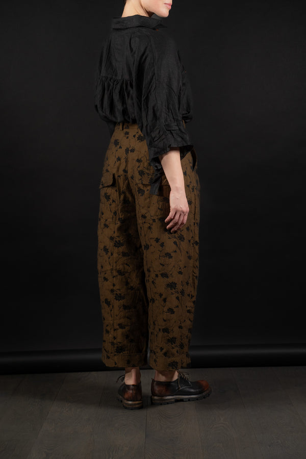 ALEKSANDR MANAMIS-PANTS-WIDE CROP-1251380-BROWN/BLACK