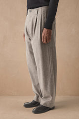 HANNIBAL COLLECTION-TROUSERS- HOMER 222.-GREY MARBLE
